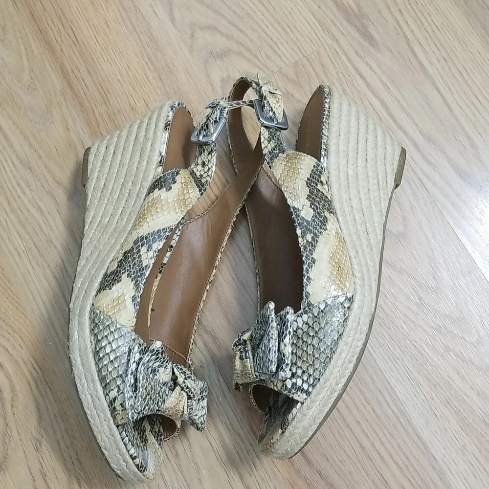 Franco Sarto Camino Espadrilles Snakeskin Heels